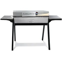 Grillpeter Mangal Altan 90 Schaschlikgrill 3mm Edelstahl mit Deckel Ablagen