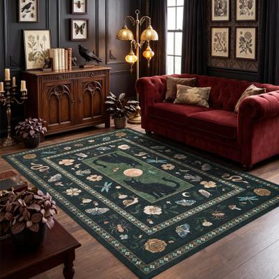 Garvee Black Cat Moon Area Rug