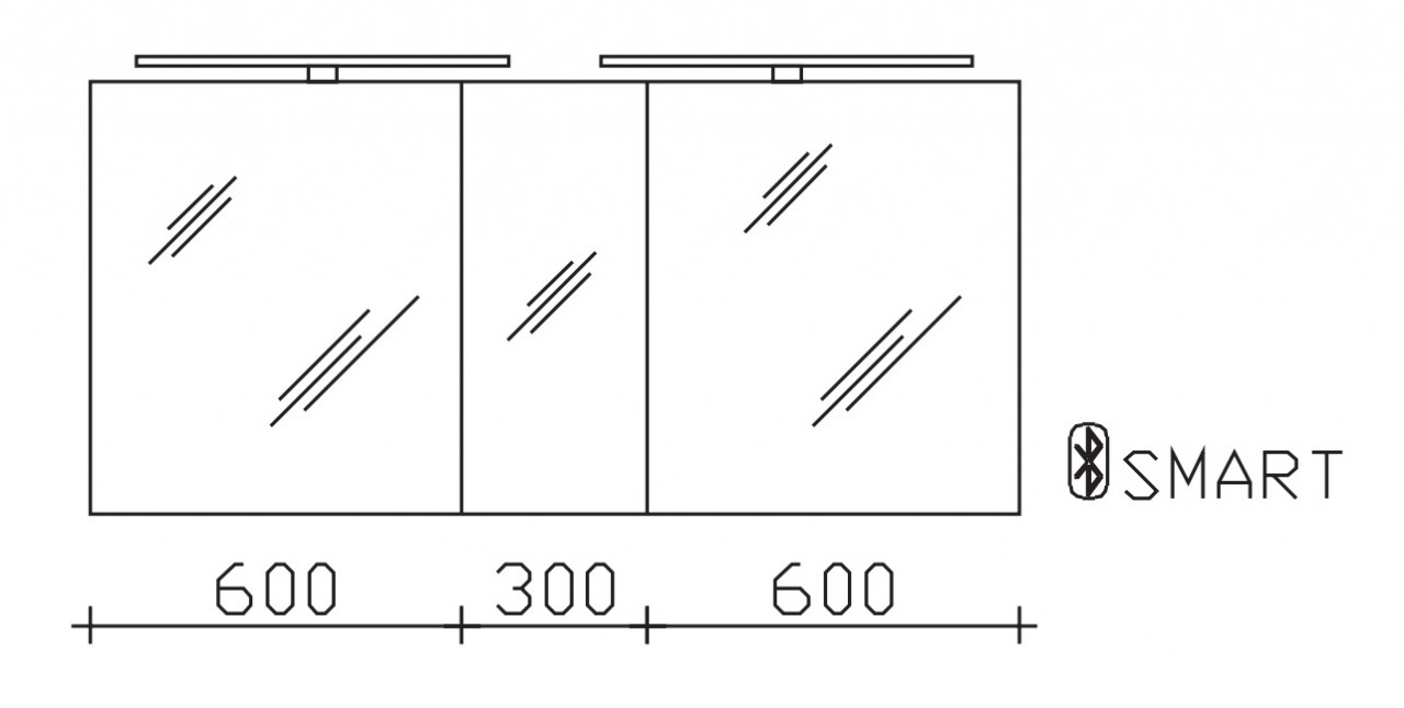 Pelipal Serie 25 Pelipal Spiegelschrank SDAES5015-I, B:1500, H:703, T:170mm SDAES5015-I