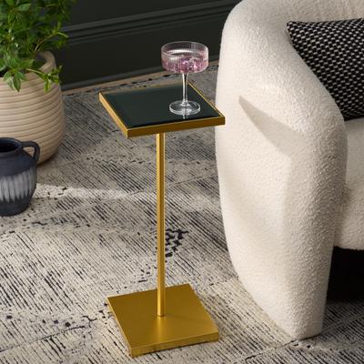 "SAFAVIEH Paku 9-Inch Square Metal Side Table, Gold and Mirror, Modern - 9"" W x 9"" D x 24"" H"