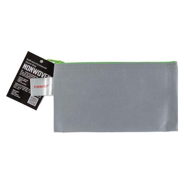 Foldersys Reissverschlussbeutel DINlang non-woven-PP opak hellgrau (1x) (40528-37)