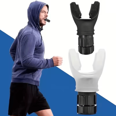 Inspire Essentials Adjustable Breathing Exercise Device Portable Silicone Lung Trainer white