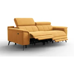 SOFA RELAX FIERO 3-Sitzer, Gelber Veloursstoff