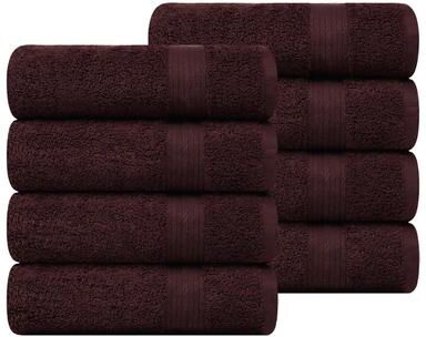 Ample Decor Cotton Plush Thick Spa Quality Hand Towels 18x28 Inch - 8 Pcs