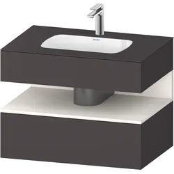 Duravit Collection One Einbauwaschtisch mit Konsolenwaschtischunterbau, 800x550x600mm, Nische Weiß Supermatt, QA4785084800010, Farbe: Graphit Supermatt/mit Nischenbeleuchtung