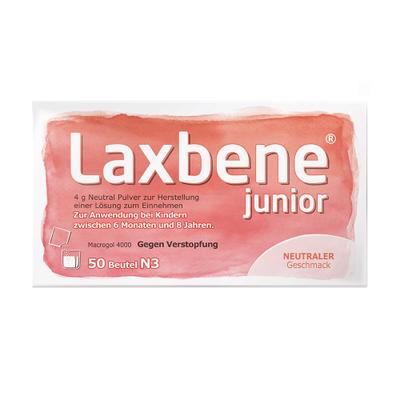 Laxbene junior 4 g Neutral PLE Kdr.6 Mon.-8 Jahre 50x4 Pulver zur Herstellung einer Lösung zum Einnehmen