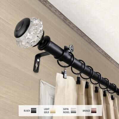 InStyleDesign Adeline 1 inch Diameter Adjustable Curtain Rod