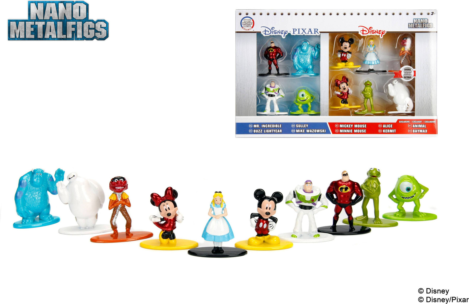 Jada Toys Disney Nano Metalfigs metalen miniatuurfiguren set van 10 serie 1 JADA98855