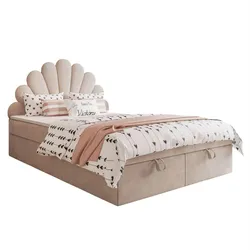 KONTINENTALBETT ASHLEY II mit Federkernmatratze 120x200 cm, Stoff: French Velvet 673, Topper: ja
