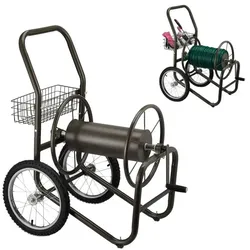 Relaxdays Brauner Schlauchwagen mit Korb Braun