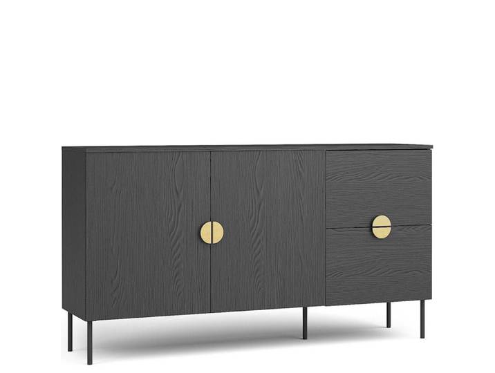 Commode de chambre armoire VIDIS Noir 160 x 40 x 88