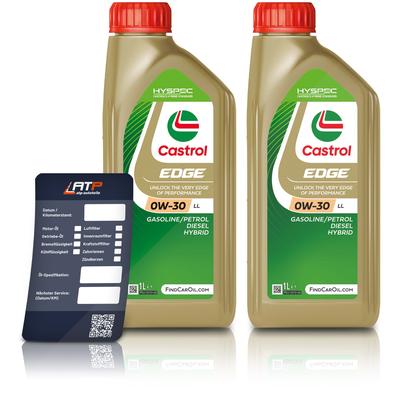 Castrol 2x 1 L EDGE 0W-30 LL + Ölwechsel-Anhänger [Hersteller-Nr. 15FEFB]
