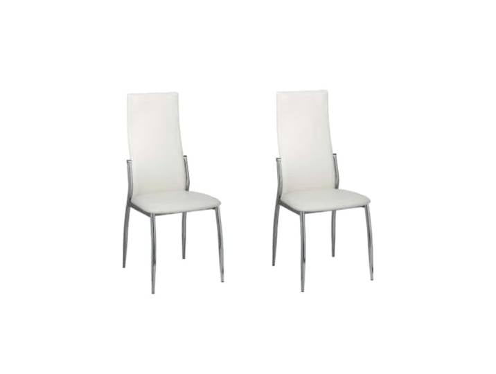 Todiikf Esszimmerstuhl 2er Set Weiß Kunstleder Polsterstuhl Bequeme Polsterstühle mit ergonomischer Rückenlehne und stabilem Verchromungsgestell für Küche und Esszimmer.