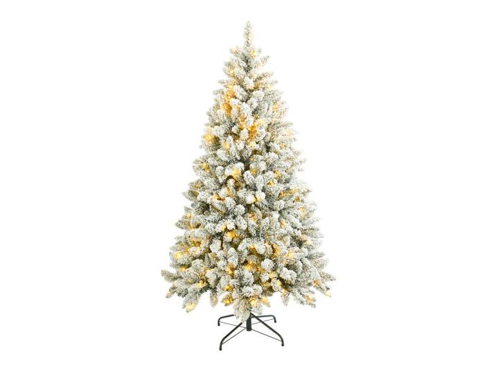 Mobili Rebecca Weihnachtsbaum MIT Lichtern Weiß 122/122/210 cm, Kunststoff, 210 cm, Dekoration, Weihnachtsdekoration, Christbäume & Zubehör