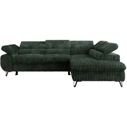 ECKSOFA PABLO L Grün Cord - Rechts Seite