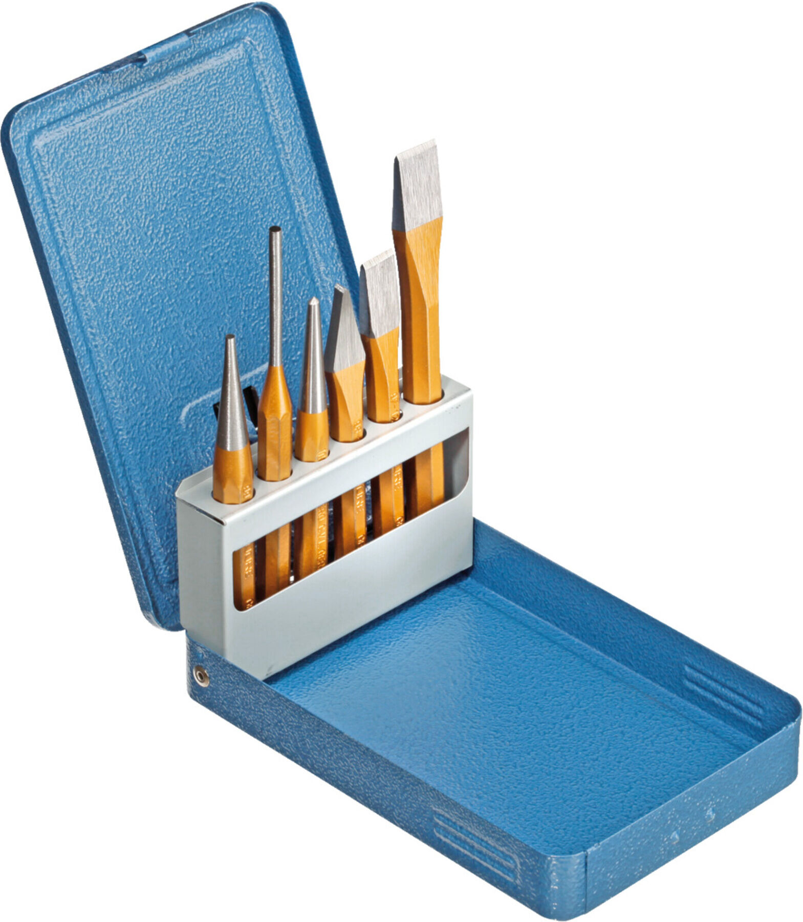 Gedore Werkzeugsatz, Set 6-teilig, gefüllt, in Metallkassette, Meißel, Körner, Treiber, Werkzeug 106 D (8725710)