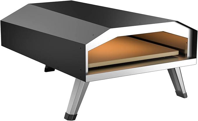 Gas Pizzaofen mit Pizzastein 330x330mm tragbar für Garten und Outdoor gasbetriebener Ofen
