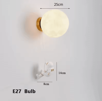 Inspire Curations Astronaut Climbing Moon 3D Printed Wall Lamp 25cm cool White(5500 7000k)