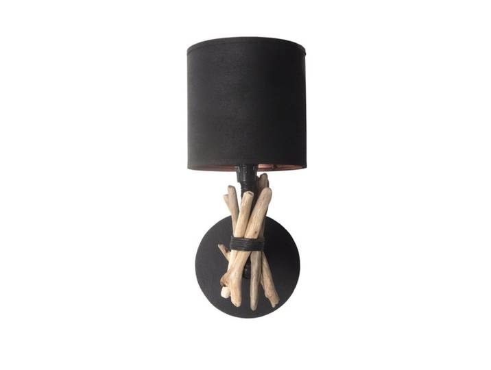 Applique murale en bois recyclé noir