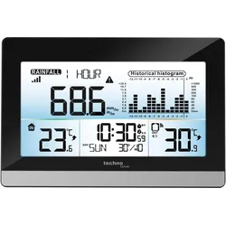 Technoline Funk-Regenmesser WS 9016, Wetterstation, Schwarz