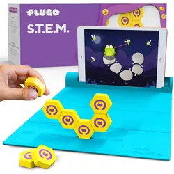 Magnetische AR-Bausteine Lernspielzeug - 6 Sechsecke, Spielmatte, Kunststoff, ab 4 Jahren - playshifu Plugo Link