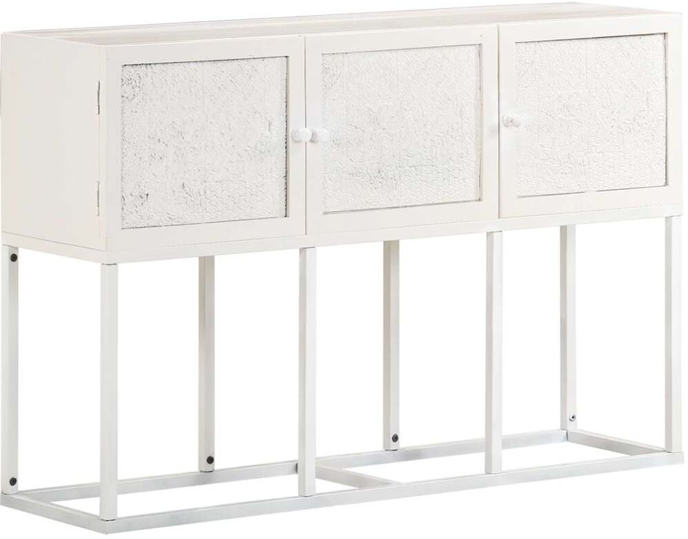 vidaXL Aparador de madera maciza de mango 115x30x76 cm Blanco