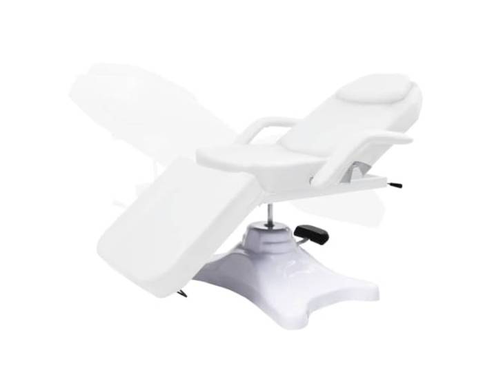 Massagetisch, weiß, 180x62x(86,5-118) cm Kosmetiktisch, Wohnzimmerbett, verstellbare Rückenlehne, 360-Grad-Drehung, FRP-Basis, abnehmbare Armlehne