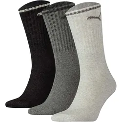 PUMA Unisex Sport-Socken, Vorteilspack - Sport Crew Stripe, Tennissocken, Streifen Grau / 47-49 / 6er Pack (2x3P)