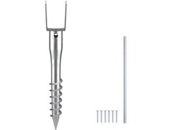 VEVOR U-Pfostenträger 1 Packung 100 x 70 x 700 mm DIY-Pfostenpfosten zum Einschrauben inkl. 6 Zugankern und einer Bewehrungsstange U-förmiger Pfostenhalter ideal für Briefkastenpfosten und Zaunpfosten