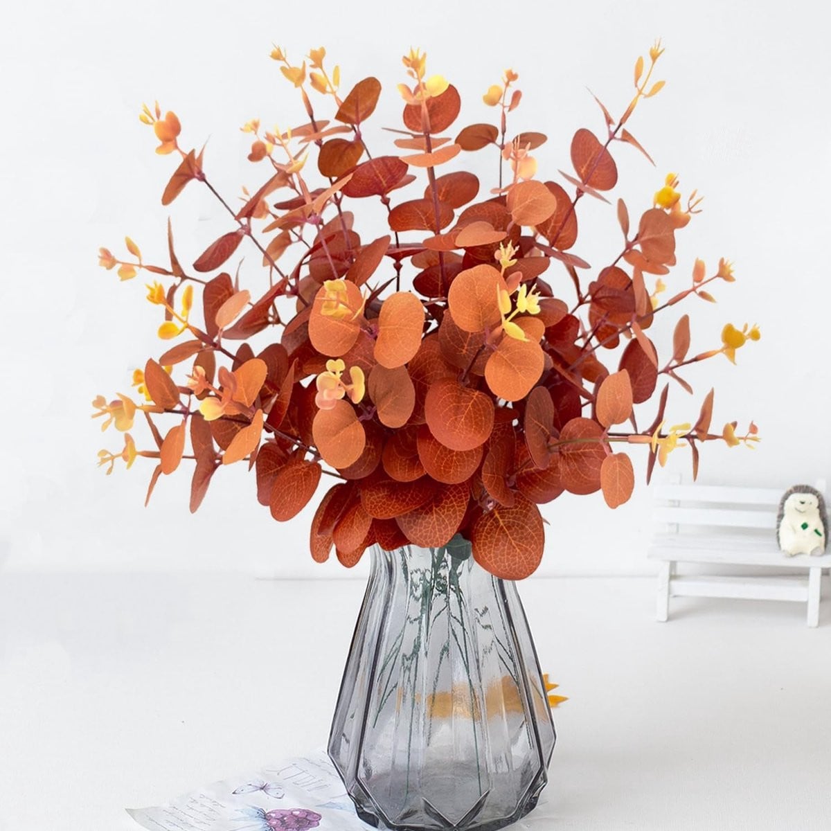Dailygoods 30 stuks Eucalyptus kunstbloemen voor herfstdecoratie, 31 cm