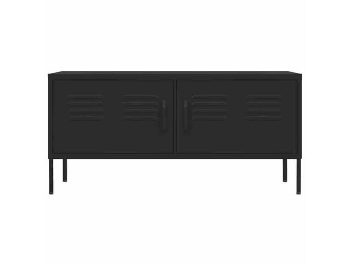 NEW Noir Meuble télé - - Meuble TV Noir 105x35x50 cm Acier - design moderne(1parcel)4442215