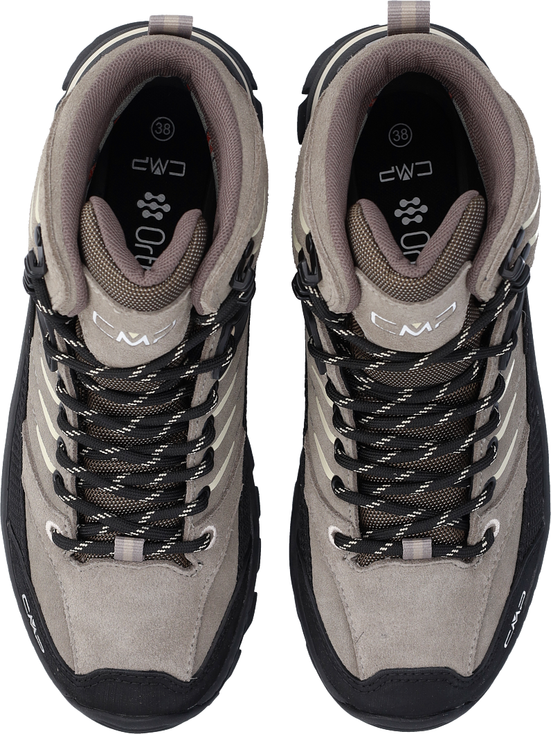 Wanderschuh CMP "RIGEL 2.0 MID WMN WP TREKKING SHOES", Damen, Gr. 36, Synthetik, deserto, cream, Leder, Schuhe Wanderschuh, wasserdicht deserto, cream 36, Synthetik