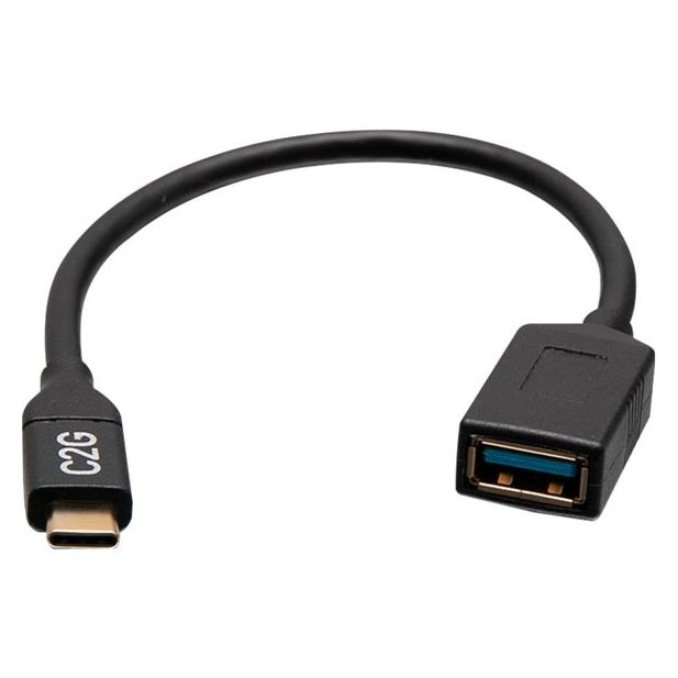C2G USB-C Male to USB-A Female SuperSpee (0.15 m, USB 3.2 Gen 1) (C2G29515)