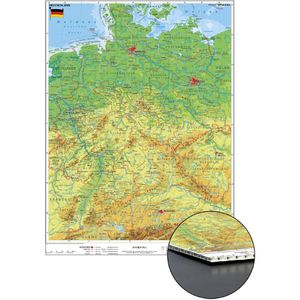 Stiefel Deutschlandkarte rahmenlos, Pinnwand aus Wabenplatten, physische Karte, 56 x 76 cm