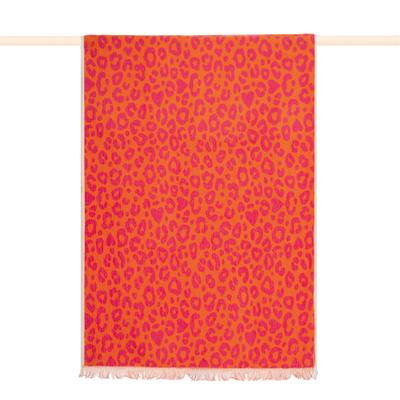 Strandtuch PAD "LEO, 100x180 cm", orange (orange, pink), B:100cm L:180cm, Frottee, Frottee, Handtücher, Leo-Design, Jacquard-Webung, weich und saugstark