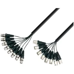 Adam Hall 3 Star Serie Multicore Kabel 8 x XLR Male auf 8 x XLR Female 5 Meter - Analog-Multicore