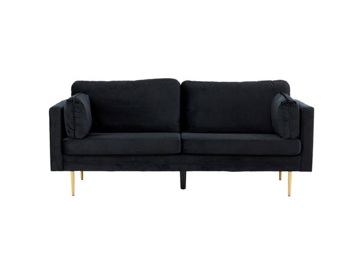 Livetastic 2-Sitzer-Sofa, Schwarz, Gold, Metall, 203x84x90 cm, Wohnzimmer, Sofas & Couches, Sofas, 2-Sitzer Sofas