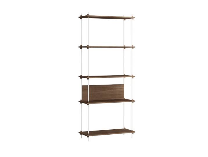 MOEBE Shelving System Classic Regal Räuchereiche-white, 86x200x35 cm, S.200.1.A