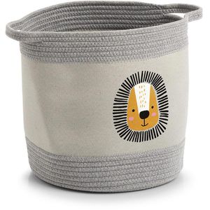 Zeller Aufbewahrungskorb 14289 Löwe, groß, 30 x 30 cm, Polyester / Baumwolle, grau
