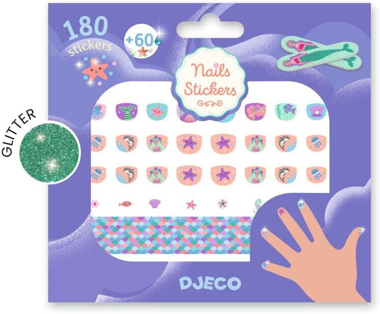180 Nails Stickers glitter Douceur marine - Djeco