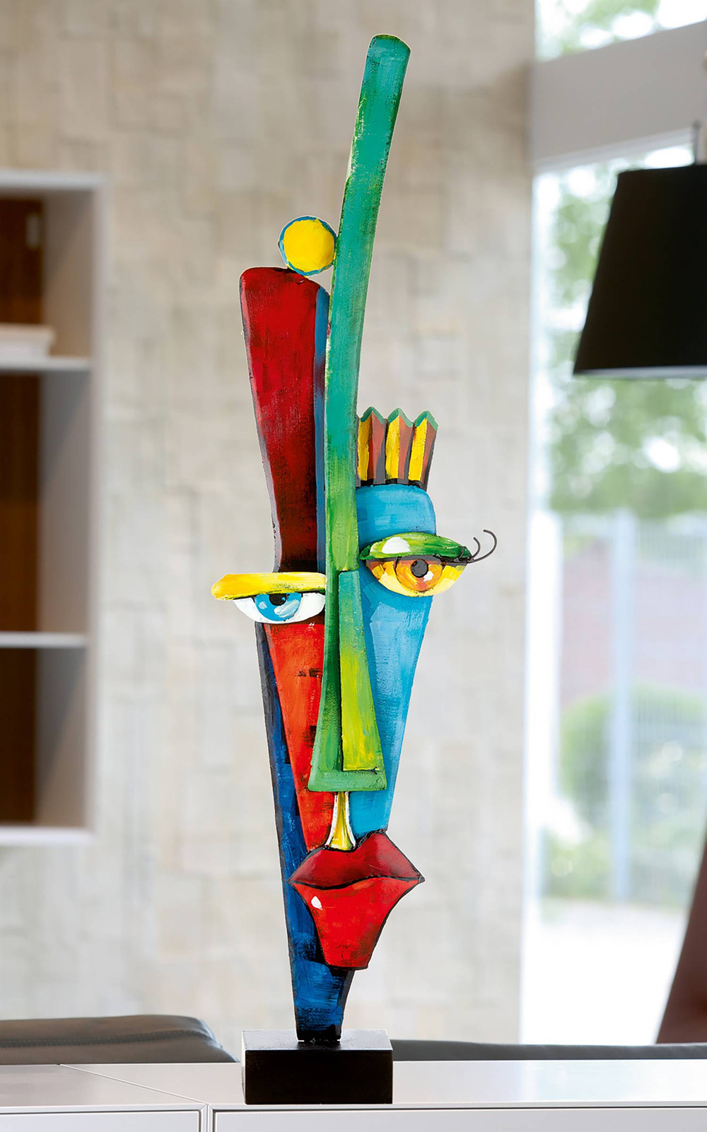 home24 Sculptuur Alta Fronte abstract modern organisch, multicolor, B: 28 cm, D: 101 cm, H: 11 cm