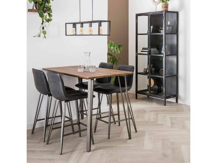 Table haute rectangulaire finition brun HELSINKI