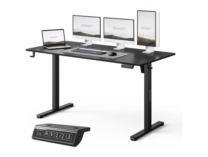 Bureau Gaming Électrique Noir 140X70Cm Réglable En Hauteur 70 Kg[EC130]