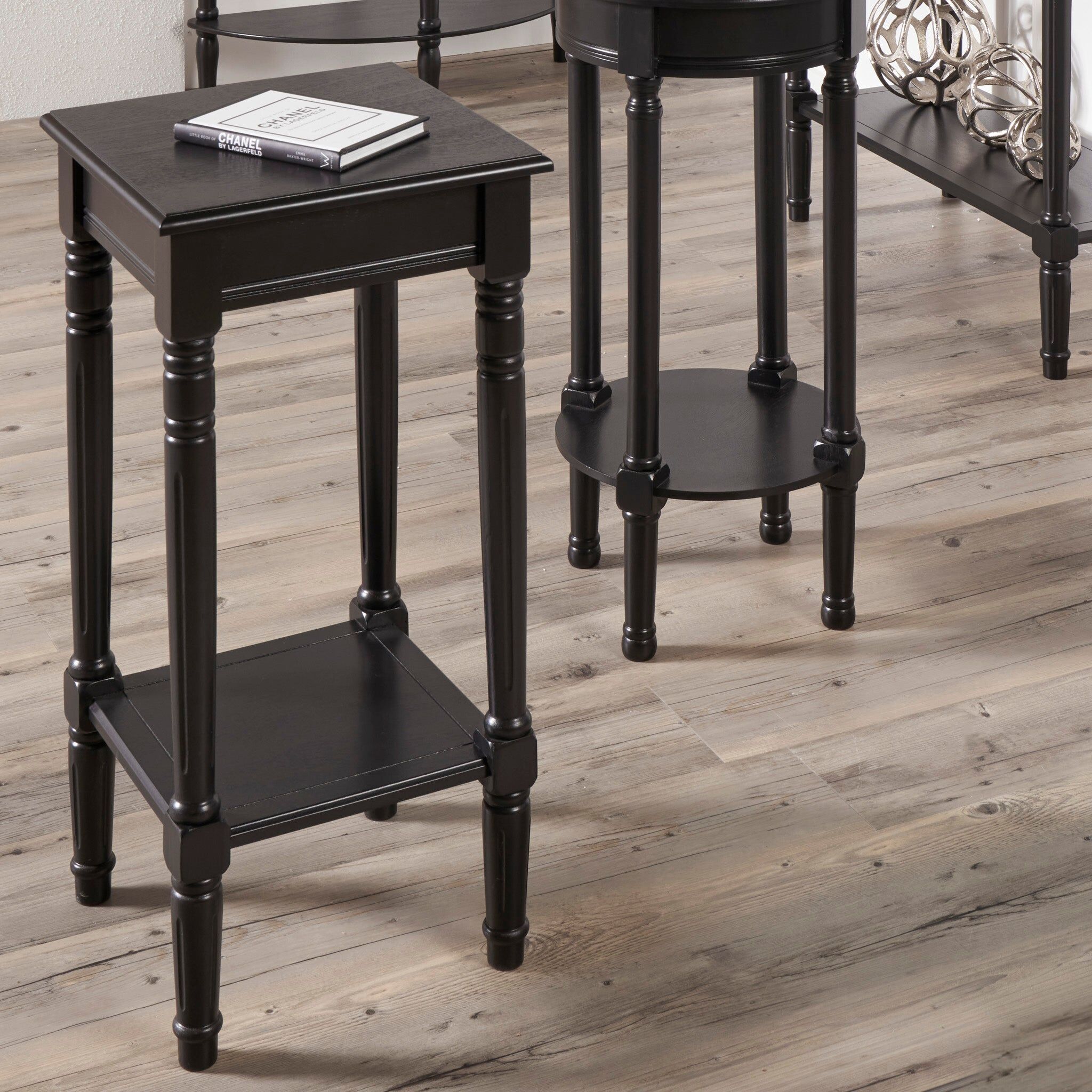 Pacific Lifestyle - Heritage Black Pine Wood Accent Table