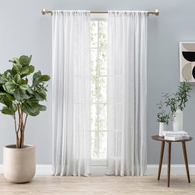 Ricardo Shannon Premium Slubbed Linen Rod Pocket Curtain Panel (Single Panel)