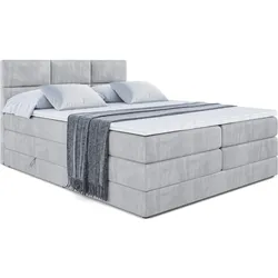 BOXSPRINGBETT OHIO KING - 200x200 - H3/H4 - Hellgrau