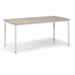 Esstisch TRIVIA, graues Metallgestell, 160x80 cm, Eiche natur