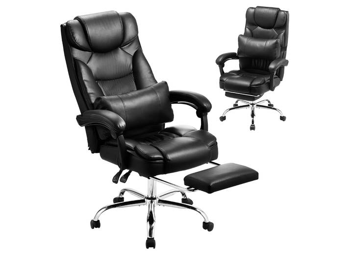 Chaise de bureau exécutive SucceBuy, capacité 300/400 lb, chaise réglable en hauteur, ergonomique, en cuir PU, inclinable, pour le bureau à domicile