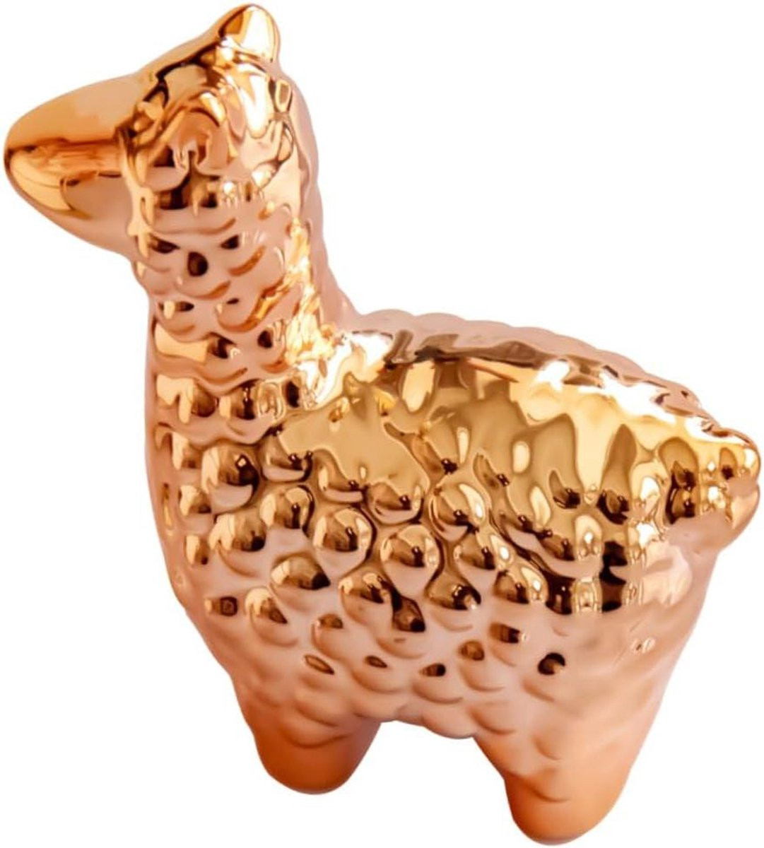 Gouden Keramisch Alpaca Decoratie Beeldje voor op Tafel