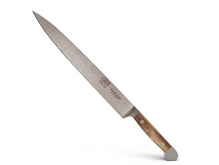 Güde Solingen - Schinkenmesser geschmiedet, 26 cm, Fasseichenholz, ALPHA FASSEICHE, Tranchiermesser, Doppelkropf, Handmade Germany